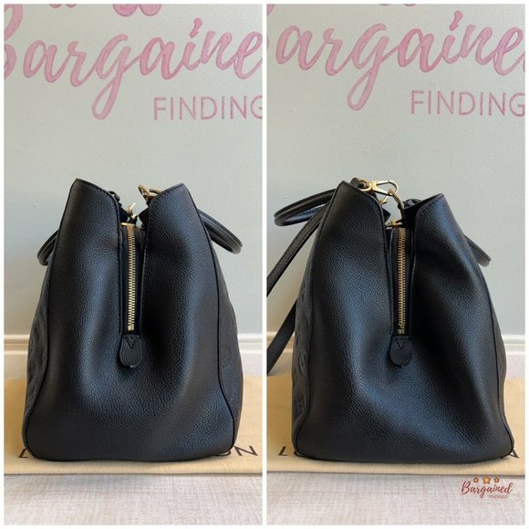 Authentic LOUIS VUITTON Black Monogram Empreinte Montaigne GM Bag W/ Strap - Picture 7 of 13